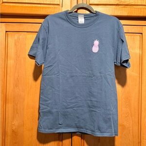 Palmetto Moon Blue T-Shirt with Pink Pineapple
